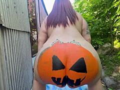 trick or treat wanna see this latina suck monster cock outside?