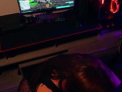 bbw friend blows me mid-game then rides cock hard
