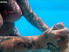 i love this holiday pool threesome with big tits babe