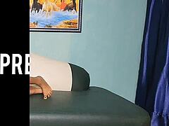 Cute Petite Ebony 18+ Babe Smashed Facial in Garage!