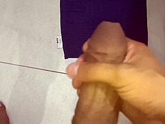 Husband strokes cock in close up solo