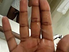 black shemale victoria strokes her huge black cock