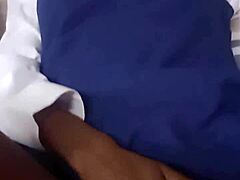 black student plays with wet pussy and sucks pink vibrator