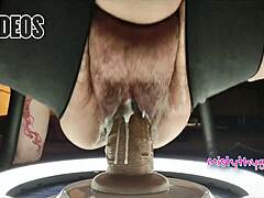misty with thick thighs squats down on that monster cock