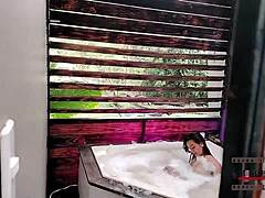 spying on neighbor in shower turns into group fun