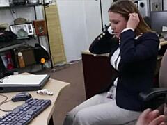 foxy big boobs business lady pounded