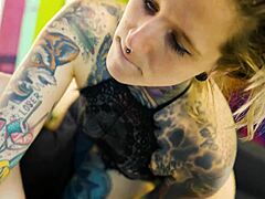 Tattooed Girl Trains Shy Teen Pussy With Big Strap On