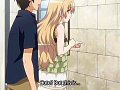 Hentai teen fucks outdoors in public park