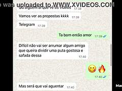 Esposa gozou querendo dp em conversa do whatsapp com o marido