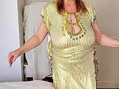 Granny teasing you with big boobs and hot pussy
