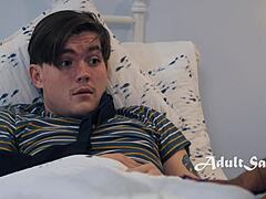 Hand In A Cast Stepmom Makes Him Cum Fast