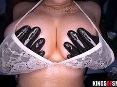 busty milf oiled fucked black masseur
