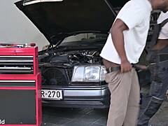 mechanic luna bbunny handles garage interracial work