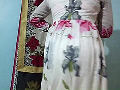 stripping white floral dress weared by stepmom rough anal fuck stepmom big ass loves