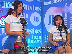 Lesbico duo in action riding the fuckmachine to orgasm on juan bustos podcast