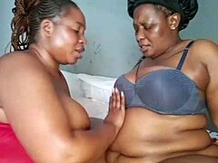 two thick ebony with huge pussy passionately had fun together