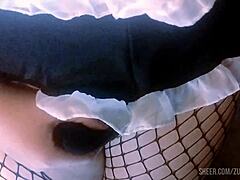 Extreme femboy t-girl cock rubbing and ballbusting compilation small dick fetish