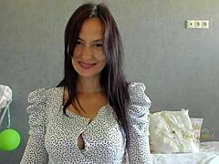 Fucking pervert milf shows off her sexy white panties to young 18+ lover and lure him into dancing angela-milf