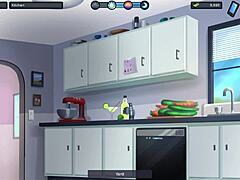 Busty styvmamma retar med enorma bröst i Summertime Saga 3D-spel