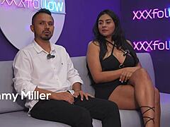 Melanylatina vruća žena jebana savijena od Tommy Miller-a