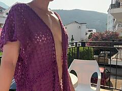 hot blonde exhibitionist wife goes naked in public flashing shaved pussy