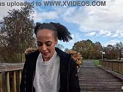 The casual tale of brown-skinned teen Lia Amalia getting picked up by an old guy for bareback sex