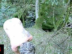 Blonde Teen Slut Squirts in Outdoor Foursome with Anal Fingering, Doggystyle Fucking, and Cum in Mouth