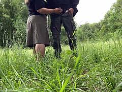 mother-in-law sucks big cock while fingering wet hairy pussy 😘