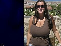 bbw fat milf's huge downblouse boobs tease everywhere
