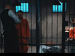 Bratty blonde Veronica Leal freeze fucked in prison