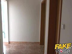 Fake hostel freckle faced blonde gets fucked hard